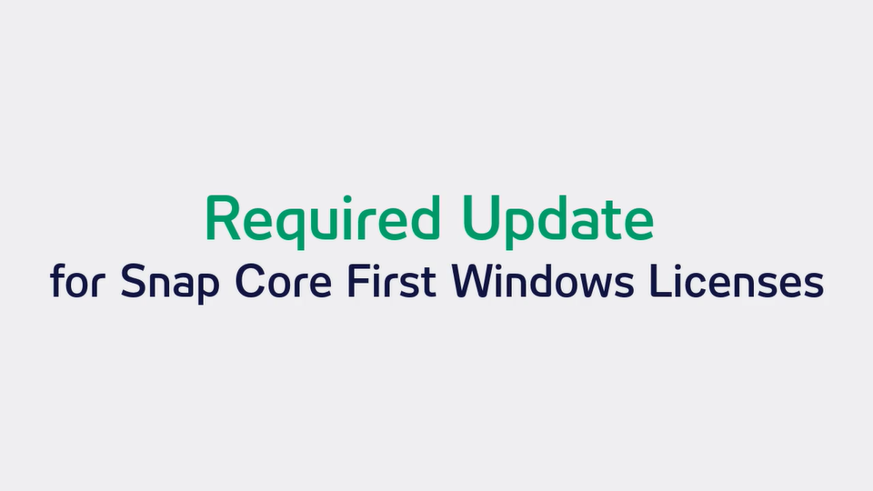 Required Update for TD Snap Windows Licenses