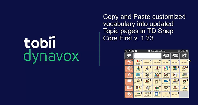 Copy and Paste customized vocabulary into updated Topic pages